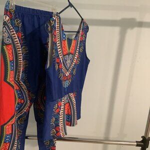 African print blouse and pant